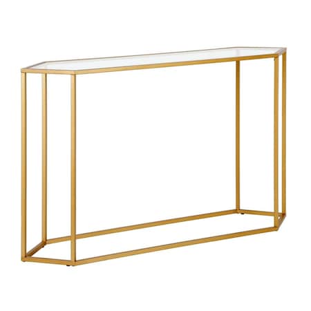 Hudson & Canal Henn &amp; Hart  Beck Brass Accent Table - 30 x 48 x 12 in. AT0552